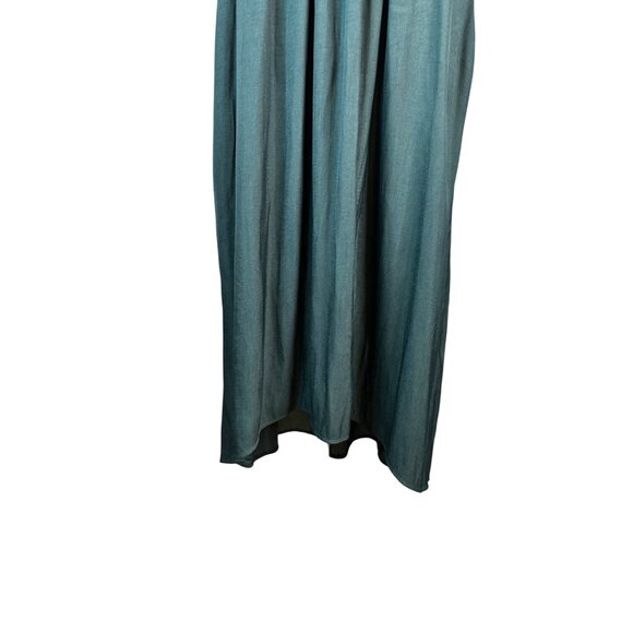 ZARA XS Green Midi Wrap Dress Tie Waist Puff Sleeves Polyester Fabric - Picture 7 of 15